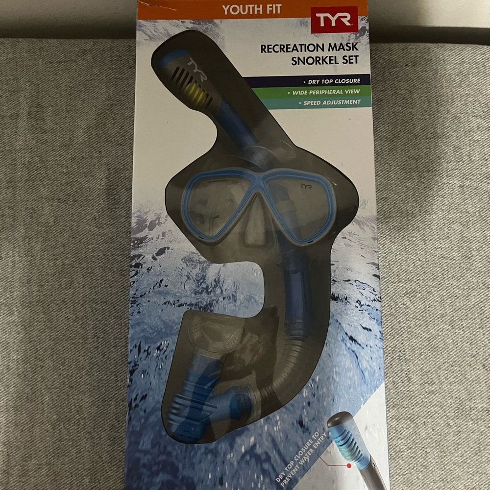 TYR Youth Snorkel Set - Blue and Black